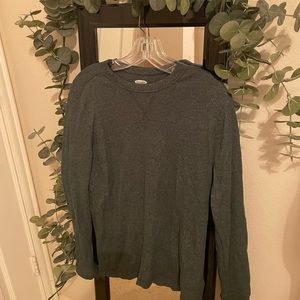 Old Navy Waffle Print Green Long Sleeve T-shirt